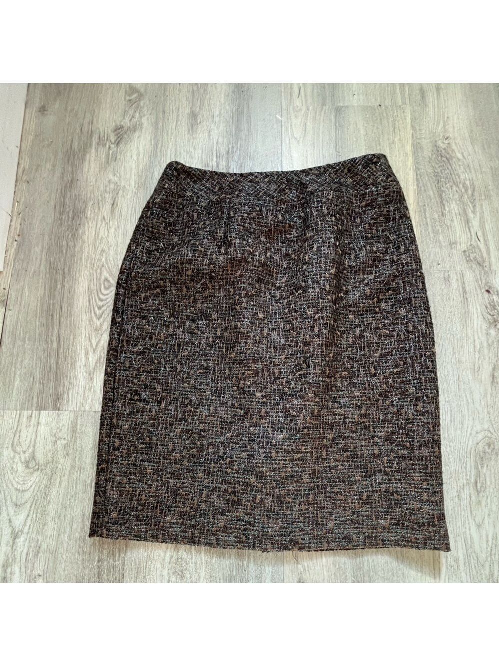 Coldwater Creek 6p Tweed Pencil Skirt metallic thread